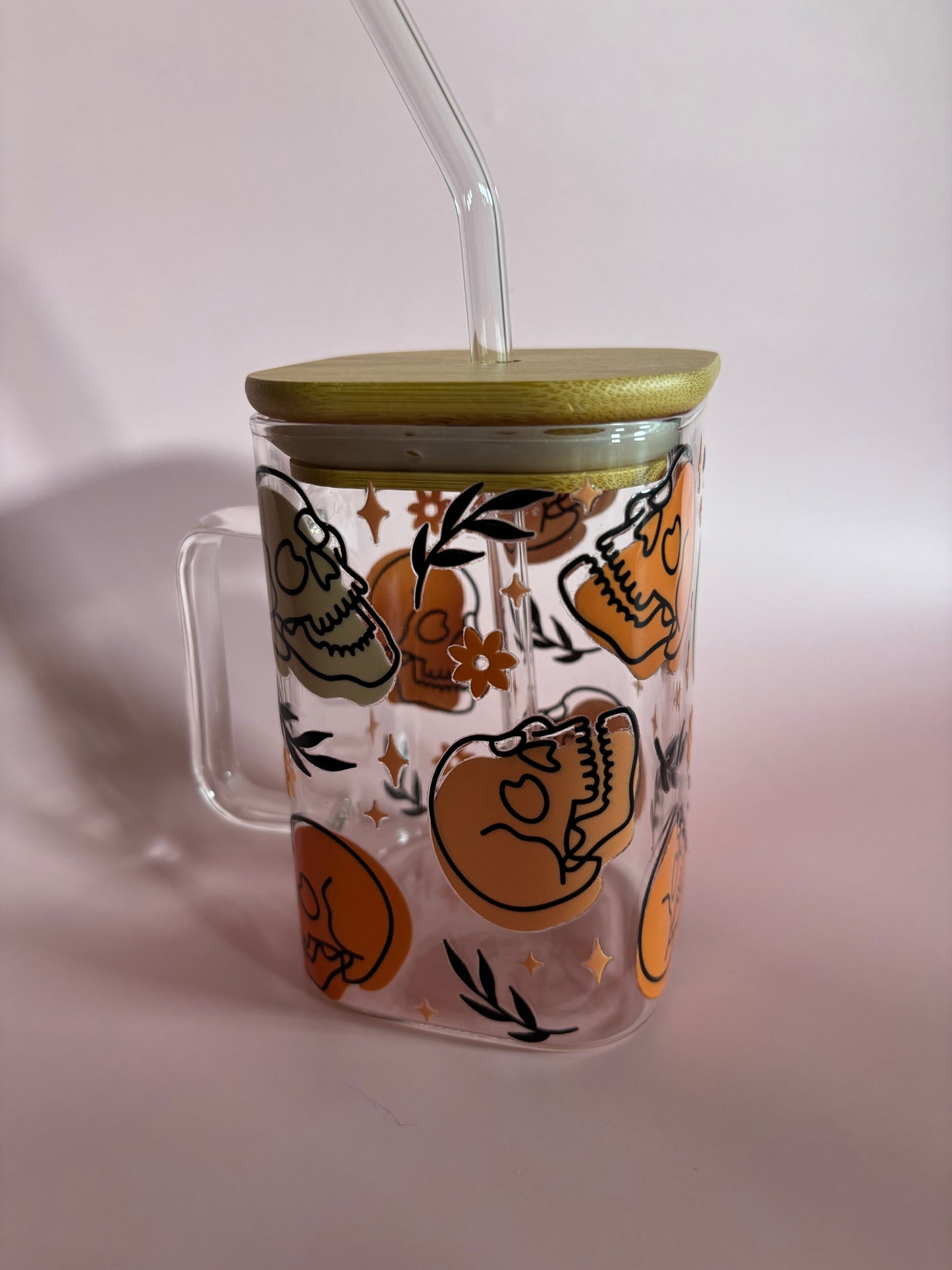 Square Skulls Glass Cup