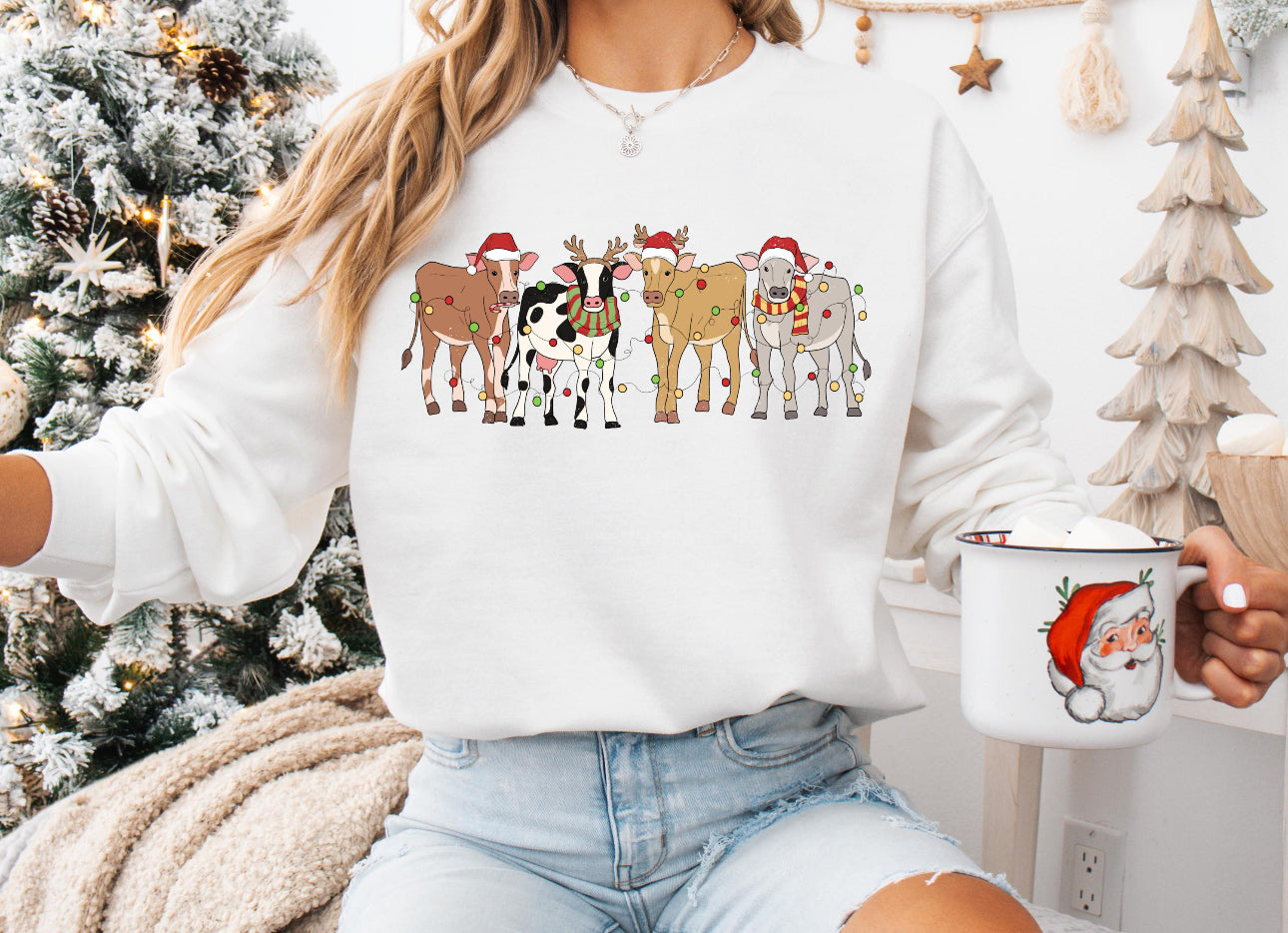 Christmas Cows Crewneck